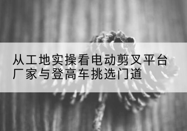 鹤壁电动剪叉升降平台厂家-从工地实操看电动剪叉平台厂家与登高车挑选门道